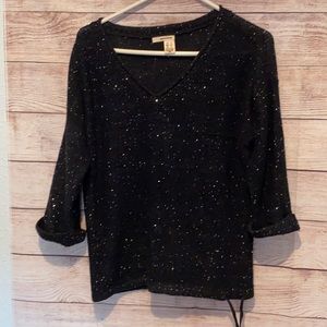 💜💜 DKNY Jeans Black Sparkly Sweater Women’s Size S